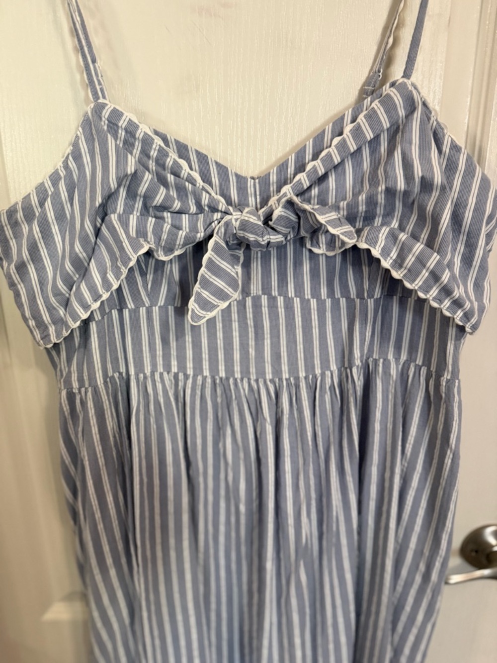 Old Navy Blue and White Striped Tie-Front Sundress